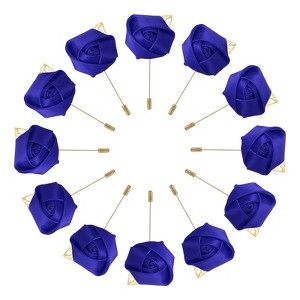 Unique Bargains Wedding Ceremony Anniversary Groom Silk Metal Rose Boutonnieres 24 Pcs - 1 of 3