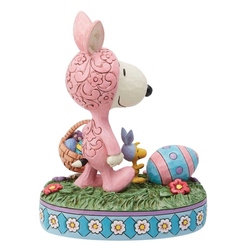 Jim Shore 6.0 Inch Easter Hoppyness Snoopy Woodstock Eggs Basket Animal Figurines, 3 of 4