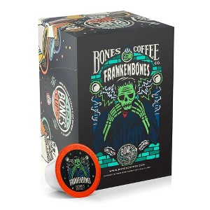 Bones Coffee Company Frankenbones, Chocolate Hazelnut Flavored Coffee Pods, 12 ct Single-Serve Bones Cups Compatible with Keurig Coffee Maker - 1 of 2
