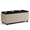 CAVINAS Faux Leather Storage Ottoman Bench,Upholstered Ottoman with 3 Flip Over Serving Trays for Living Room,Bedroom - 4 of 4