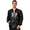 INSPIRE CHIC Men's Party Disco Club Sequins Bomber Jacket - 2 of 4