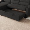 83.5" Convertible Sleeper Sofa with Storage Recliner & Cup Holder, Polyester Fabric (Space-Saving Design) - 4 of 4