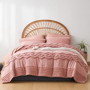 BAGOKIE All Season Tufted Comforter Set 7 Piece Bed in a Bag - 1 of 4