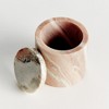 Plum & Post Jaqueline Round Lidded Box Short - Brown/White Marble Accent - 3 of 4