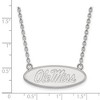 Black Bow Jewelry 10k White Gold Mississippi Rebels NCAA Necklace 18 Inch - 2 of 4