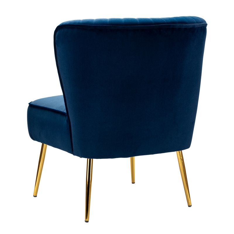 Quentin Velvet Accent Side Chair with Golden Metal Base | Karat Home, 6 of 17