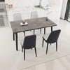 5-Piece Expandable Dining Set with Rectangular Table and 4 PU Armless Chairs - 4 of 4