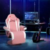 Costway Massage Gaming Recliner Reclining Racing Chair Swivel BlackGrayBlueRed Pink - 4 of 4