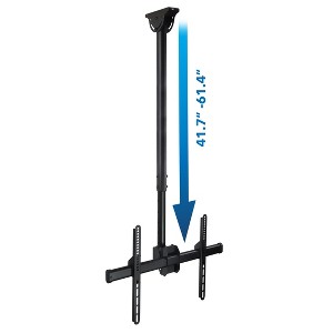 Mount-It! Full Motion Ceiling TV Mount Bracket | Fits 32 - 70 Inch Flat Panel TVs | Adjustable Height Telescoping Tilt and Swivel | 110 Lbs. Capacity - 1 of 4