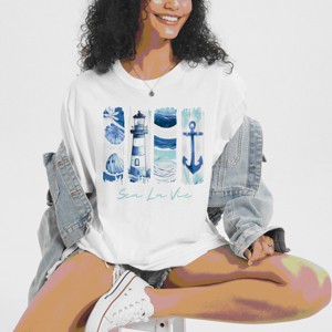 Simply Sage Market Sea La Vie Lighthouse Garment Dyed Tee - 1 of 4