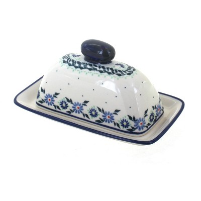 Blue Rose Polish Pottery Petite Bouquet Butter Dish