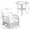 VisioGear 3-Piece Patio Chat Set, Seating Group with Two Swiveling and Rocking Chairs and a Square Table, Brown, 20.3"*20.3"*23.2" - 3 of 4