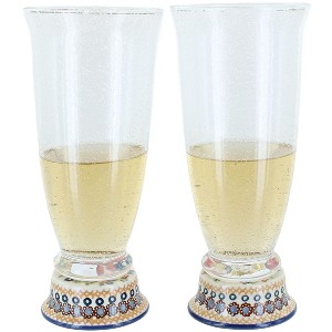 Blue Rose Polish Pottery P002 Set of 2 Maf Beer Glasses - 1 of 1