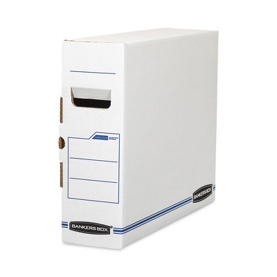 Bankers Box X-Ray Storage Boxes, 5" x 18.75" x 14.88", White/Blue, 6/Carton