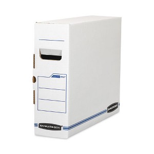 Bankers Box X-Ray Storage Boxes, 5" x 18.75" x 14.88", White/Blue, 6/Carton - 1 of 4