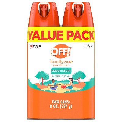 OFF! FamilyCare Smooth & Dry Mosquito Repellent Bug Spray – Two Units 4oz each​