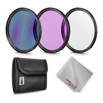 Zeikos ZE-FLK52 Professional 52 Millimeter Multi Coated Glass 3 Piece Camera Lens Kit with FLD, UV, and CPL Filters, Pouch, Case, and Microfiber Cloth