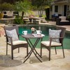Patio Furniture Set 3 Pieces, Outdoor Rattan Armchair With Water-resistant Cushions, Foldable Coffee Table With X-shaped Base - 2 of 4