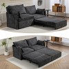 73.6'' Convertible Sofa,Corduroy Convertible Sofa With USB Charging Ports And Pillows,Pull-Out Sofa Bed,Convertible Sofa Bed-Cuddlewood - 2 of 4