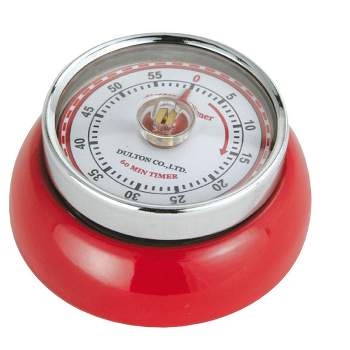 Zassenhaus Magnetic Retro 60 Minute Kitchen Timer, 2.75-Inch, Red