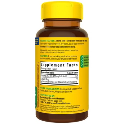 Nature Made Folic Acid 400 mcg (665 mcg DFE) Tablets - 250ct, 3 of 10