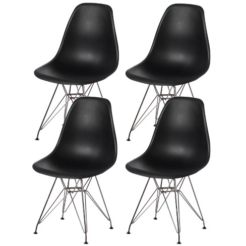 Black plastic modern dining chairs hot sale