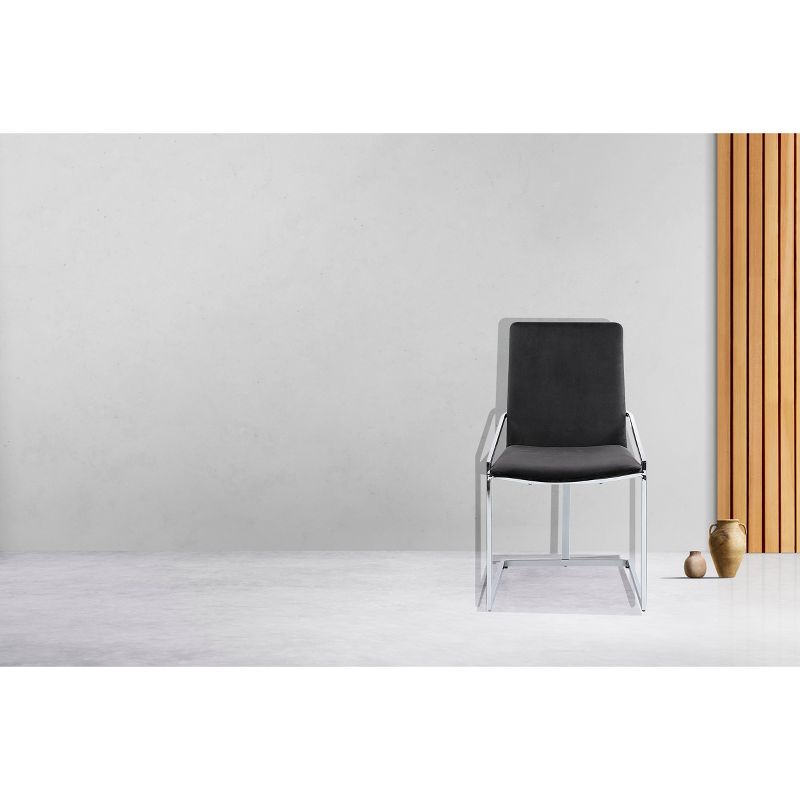 20&#34; Zlatan Accent Chair Gray Velvet Chrome Finish - Acme Furniture, 1 of 9