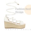 Perphy Women's Strappy Lace Up Platform Wedge Heel Sandals - 4 of 4