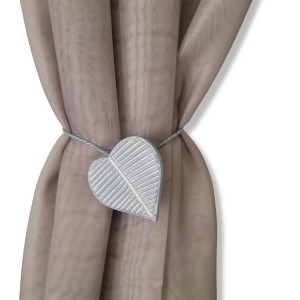 Evideco French Home Goods Magnetic Wooden Heart Curtain Tiebacks – Easy to Use, No Installation Needed - 1 of 4