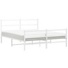 vidaXL White Metal Bed Frame with Headboard/Footboard - Steel Double Bed for Bedroom/Guest Room - 4 of 4