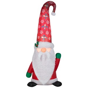 Gemmy Christmas Inflatable Gnome with Damask Cap Inflatable, 5 ft Tall, Multi - 1 of 4