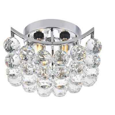 Corona 4-Light Chrome Flush Mount with Clear Royal Cut Crystal