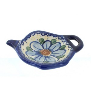 Blue Rose Polish Pottery 324 Vena Tea Bag Holder - 1 of 2