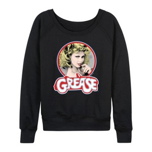 Women's - Grease - Sandy Olsson Lightweight French Terry Wide Neck Long Sleeve Shirt - 1 of 4