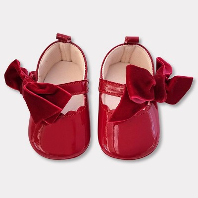 Baby Girls' Bow Mary Jane Flats - Cat & Jack™ Red 3-6M
