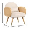 GustoWave Rattan Armrest Accent Rattan Chair, Dining Chairs Foam Upholstered Back Rest Seat with Metal Legs, Mid Century Armchair - 2 of 4