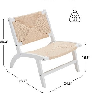 Infurnic Accent Chairs, Modern Chairs Set with Sturdy Legs, for Kitchen and Dining Room, White, 29"*24.8"*28.3" - 1 of 4