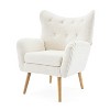 GDFStudio Faschia Indoor Tufted Boucle Club Chair with Oak Legs, White/Dark Brown - image 4 of 4