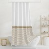 LunaLulinlk Beige Shower Curtain White Striped Tassel Shower Curtains - 4 of 4