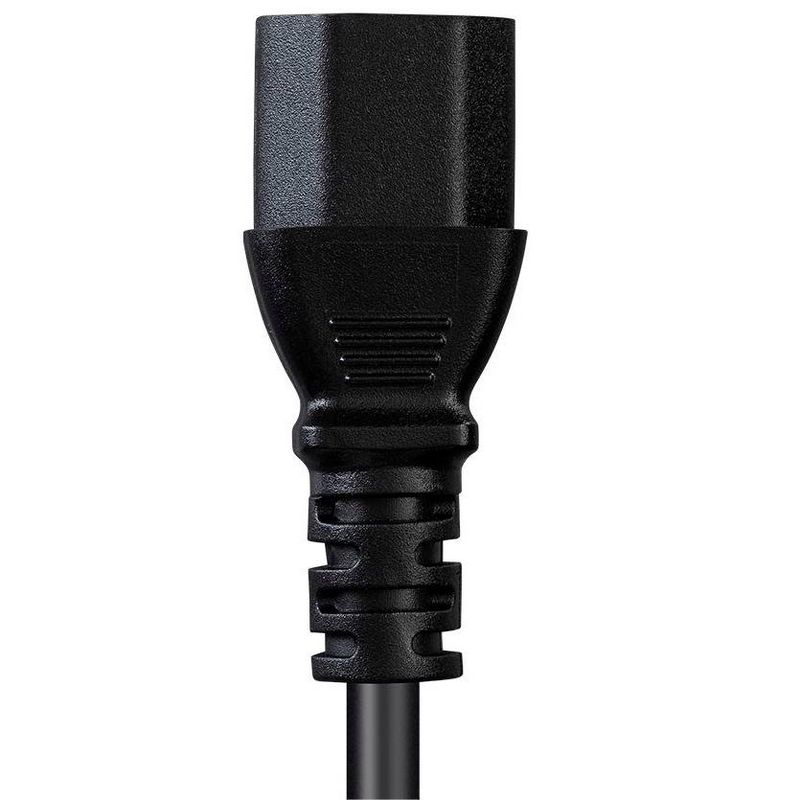 Monoprice Power Cord - 8 Feet - Black | NEMA 5-15P to IEC-320-C13, 18AWG, 10A, SVT, 125V, 5 of 7