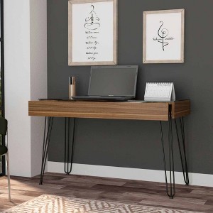 PAGED Home Office Desk 47.3" L Simple Modern Writing Desk with 2 Drawers and Hairpin Legs for Study - 1 of 4