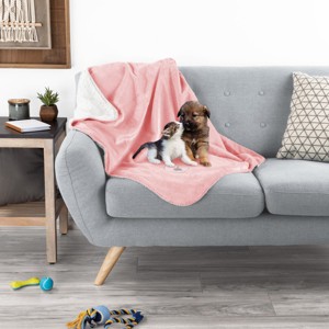 Pet Adobe Waterproof Machine-Washable Pet Blanket for Dogs and Cats - 40" x 30", Pink - 1 of 4