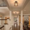 PAKOKULA Farmhouse 7.87 in. 1-Light Matte Black Industrial Semi-Flush Mount Ceiling Light With Metal Cage Shade(2-Pack) - 3 of 4