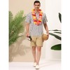 Lars Amadeus Men's Summer Striped Shirts Short Sleeves Button Down Beach Color Block Shirt - 3 of 4