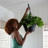 Bloem 12" Dura Cotta Round Resin Self-Watering Hanging Basket Planter with Macrame Cord - 2 of 4