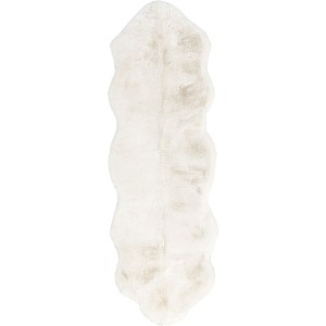 Nuloom Eline Cozy Plush Faux Sheepskin Pet Friendly Premium Machine Washable Area Rug, 2' x 6', Off White - 1 of 4