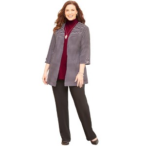 Catherines Women's Plus Size Suprema 3/4-Sleeve Cardigan - 1 of 4