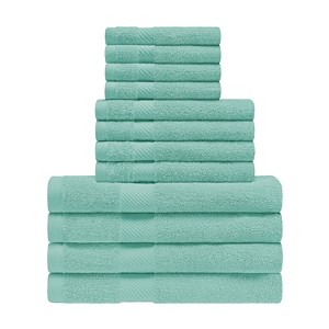 Modern Eco-Friendly Cotton Absorbent 12-Piece Assorted Towel Set by Blue Nile Mills - 1 of 4
