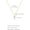 Clotth 925 Sterling Silver Dainty Cross Flower Necklace for Women 14K Gold Plated Cubic zirconia Cross Pendant Necklace Simple Floral Chain Gift,Gold - 3 of 4