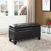Ore International Double Cushion Storage Bench 16.75" Espresso: Upholstered Ottoman, Wood Composite Frame - 3 of 4